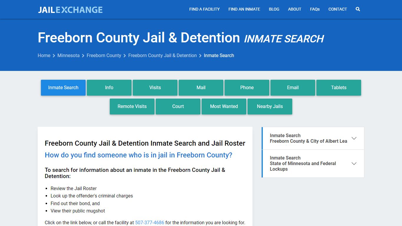 Freeborn County Jail & Detention Inmate Search - Jail Exchange